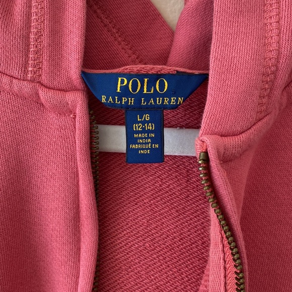 Polo Ralph Lauren kids zipped terry cloth hoodie size L - Picture 4 of 5